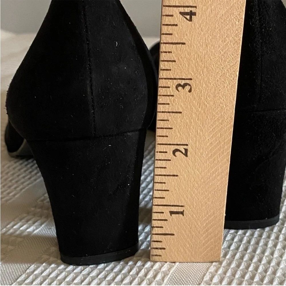 NIB RARE Stuart Weitzman Black Suede ChicPump Kitten Heels Size 9